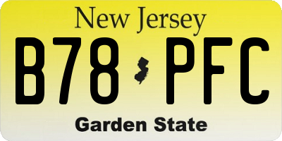NJ license plate B78PFC