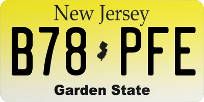NJ license plate B78PFE