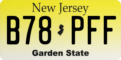 NJ license plate B78PFF