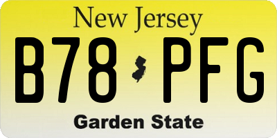 NJ license plate B78PFG
