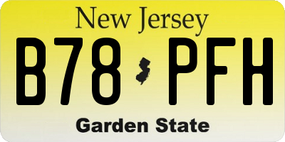 NJ license plate B78PFH