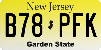 NJ license plate B78PFK