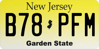 NJ license plate B78PFM