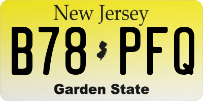 NJ license plate B78PFQ