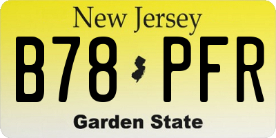 NJ license plate B78PFR