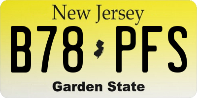 NJ license plate B78PFS