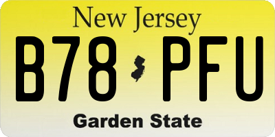 NJ license plate B78PFU