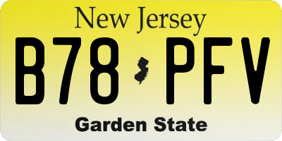 NJ license plate B78PFV