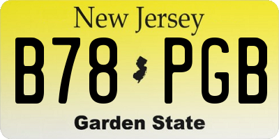 NJ license plate B78PGB