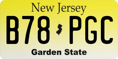 NJ license plate B78PGC