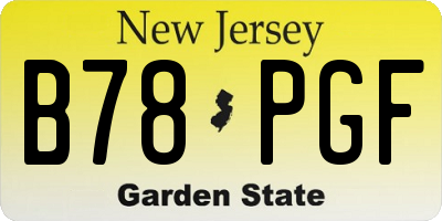 NJ license plate B78PGF