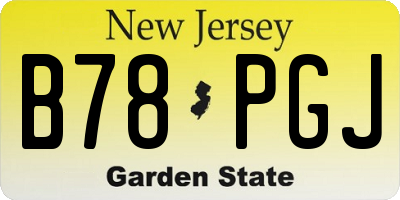 NJ license plate B78PGJ