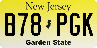 NJ license plate B78PGK