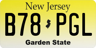 NJ license plate B78PGL