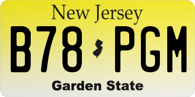 NJ license plate B78PGM