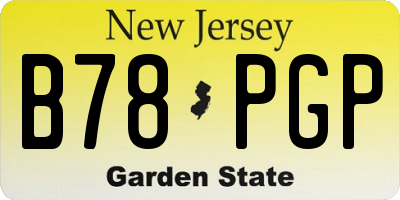 NJ license plate B78PGP