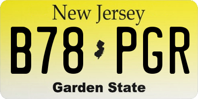 NJ license plate B78PGR