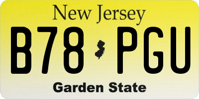 NJ license plate B78PGU