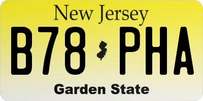 NJ license plate B78PHA