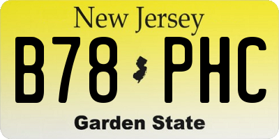 NJ license plate B78PHC