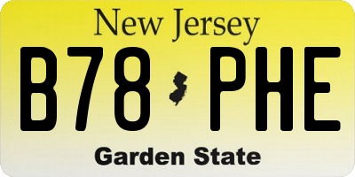 NJ license plate B78PHE