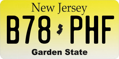 NJ license plate B78PHF