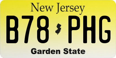 NJ license plate B78PHG
