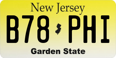 NJ license plate B78PHI