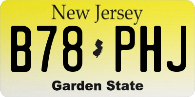 NJ license plate B78PHJ