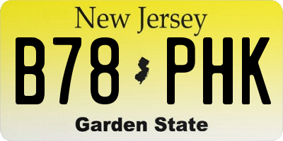 NJ license plate B78PHK