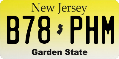 NJ license plate B78PHM