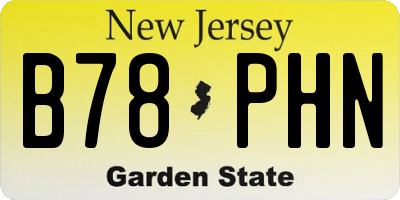 NJ license plate B78PHN