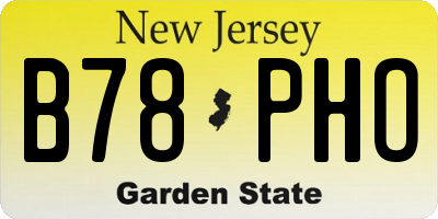 NJ license plate B78PHO