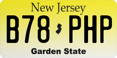 NJ license plate B78PHP