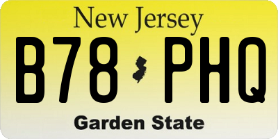 NJ license plate B78PHQ