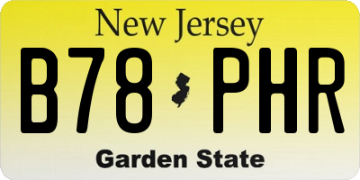NJ license plate B78PHR