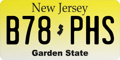 NJ license plate B78PHS