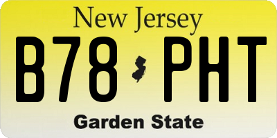 NJ license plate B78PHT