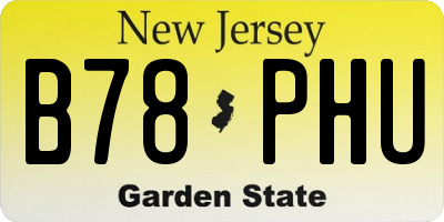 NJ license plate B78PHU