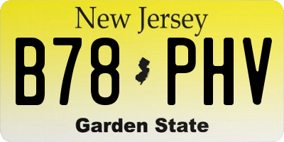 NJ license plate B78PHV