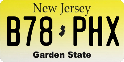 NJ license plate B78PHX