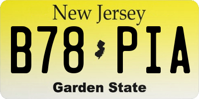 NJ license plate B78PIA