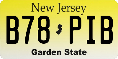 NJ license plate B78PIB