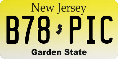 NJ license plate B78PIC