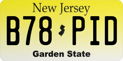 NJ license plate B78PID