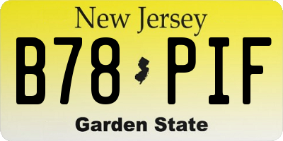 NJ license plate B78PIF