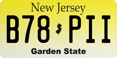NJ license plate B78PII