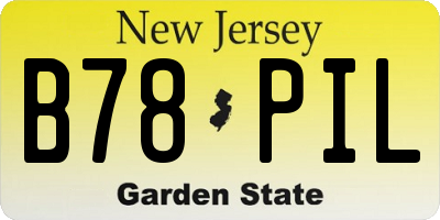 NJ license plate B78PIL
