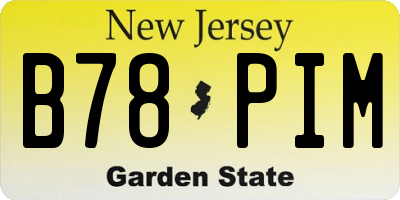 NJ license plate B78PIM