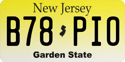 NJ license plate B78PIO
